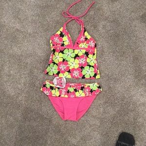 2B Real Girls Pink Floral Tankini size 5/6